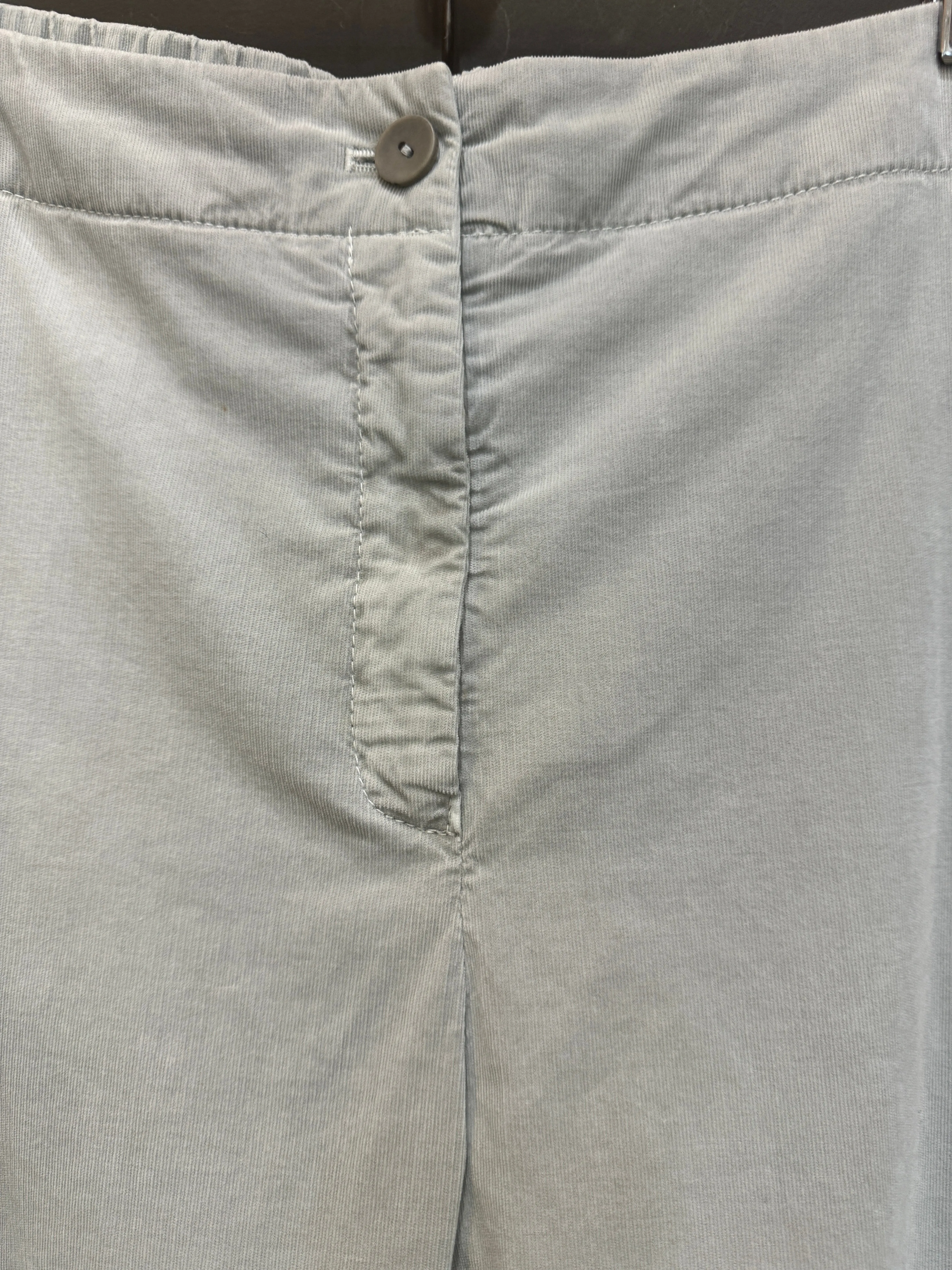 Pale grey needlecord tulip pant