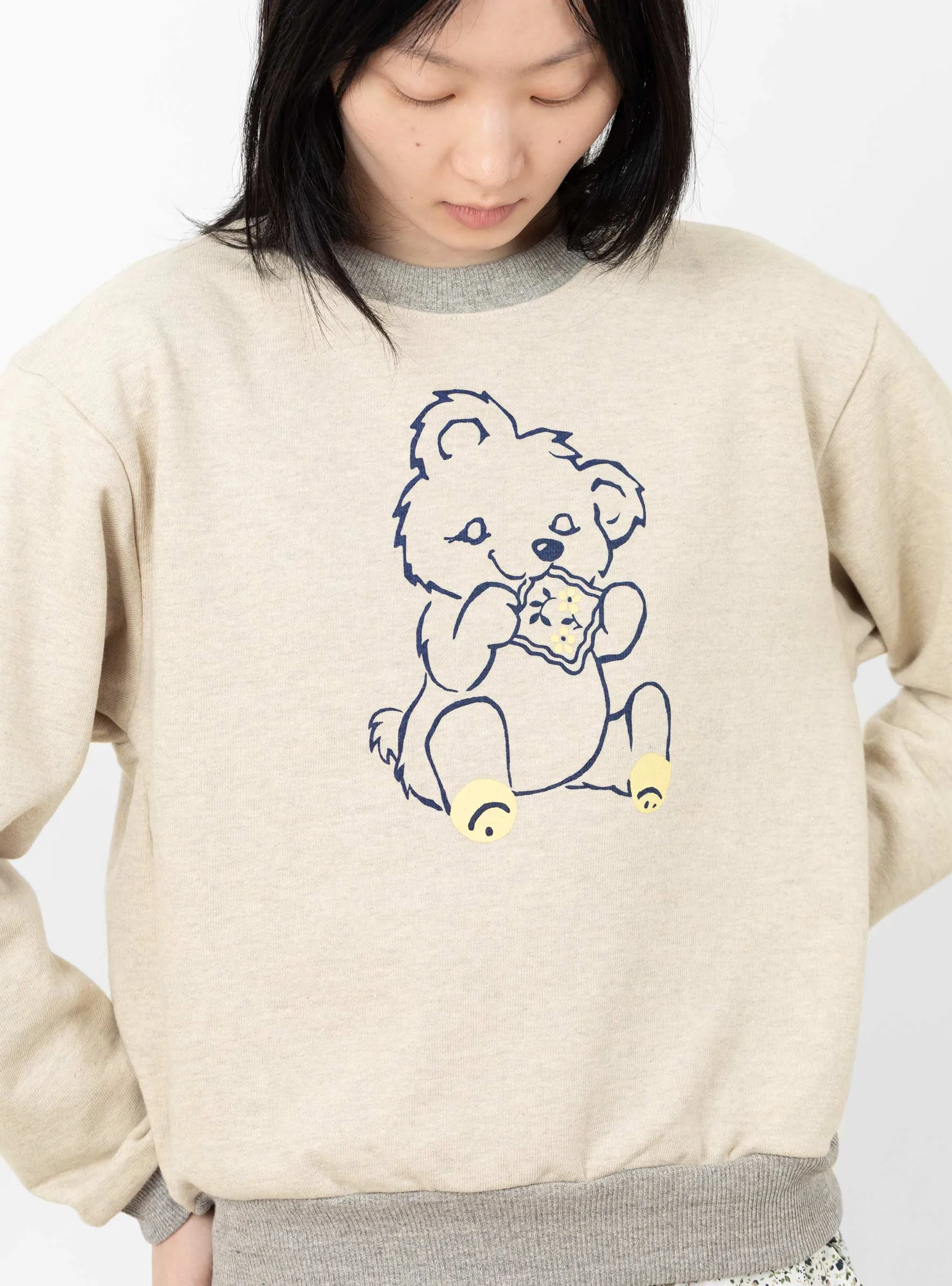 Peckish Bear Crewneck Grey