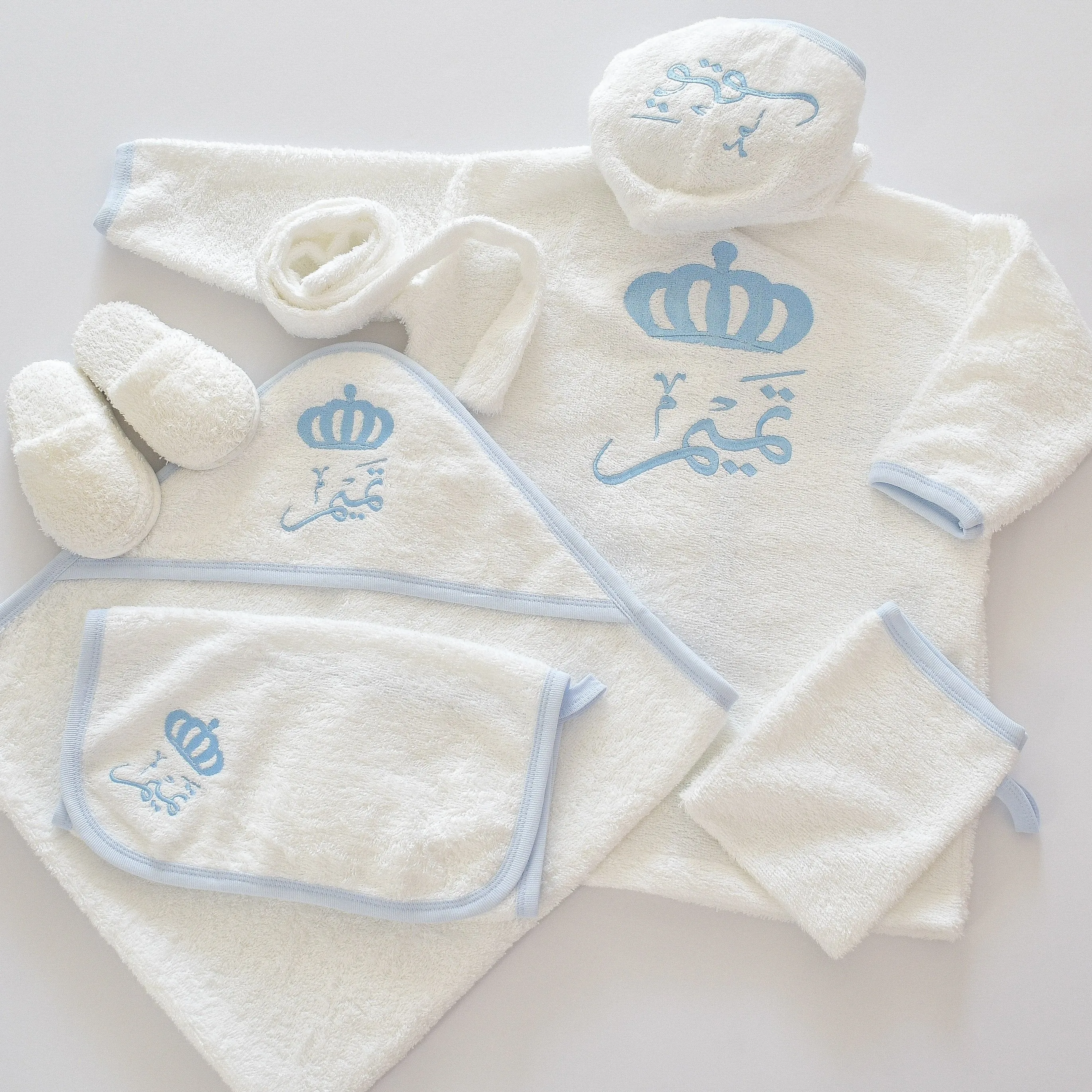 Personalised Prince Baby Boy Bathrobe Set