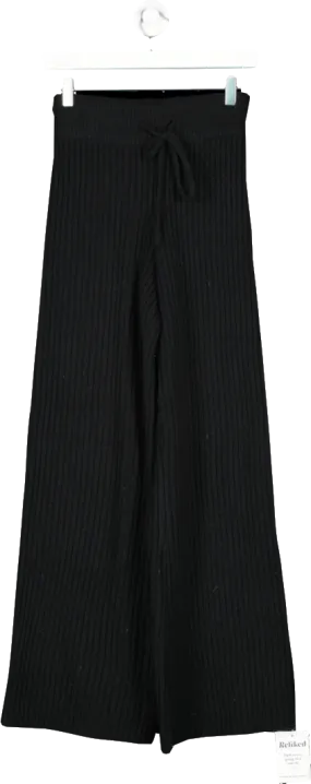 PRETTY LAVISH Black Hayden Knit Trousers UK XS