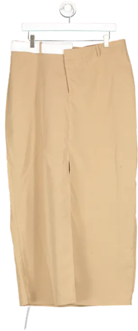 PrettyLittleThing Beige Wide Leg Trousers UK 16