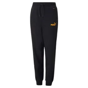 Puma fleece trousers with cuff Power Sweatpants FL B 670100 51 Black-Tangerine