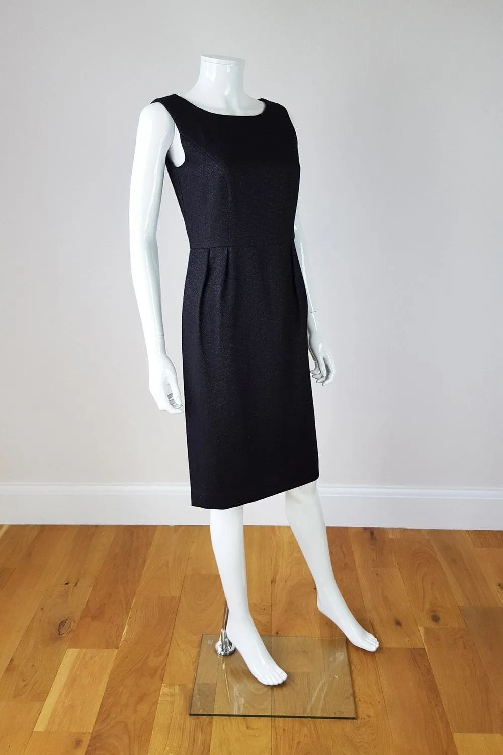 PURE COLLECTION Tulip Black Sleeveless Shift Dress (UK 8)