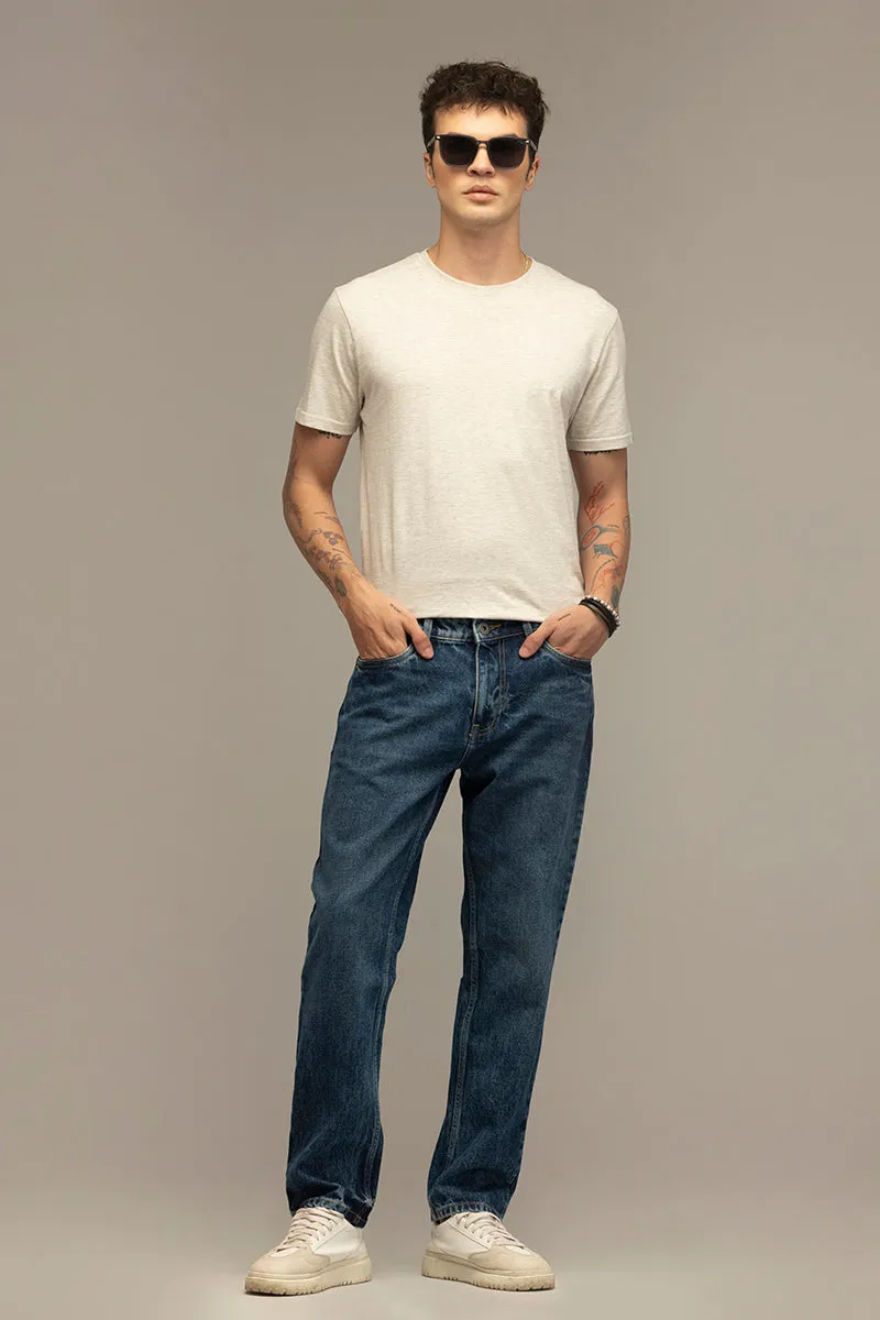 Refined Dark Blue Relaxed Fit Jeans