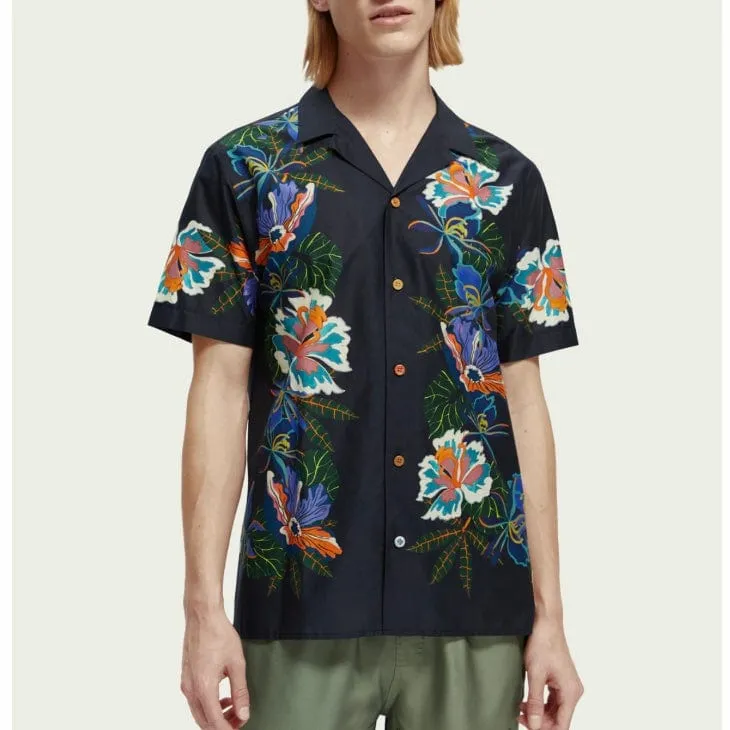 Scotch & Soda Cotton Voile Camp Printed Shirt (Border Flower) 171649