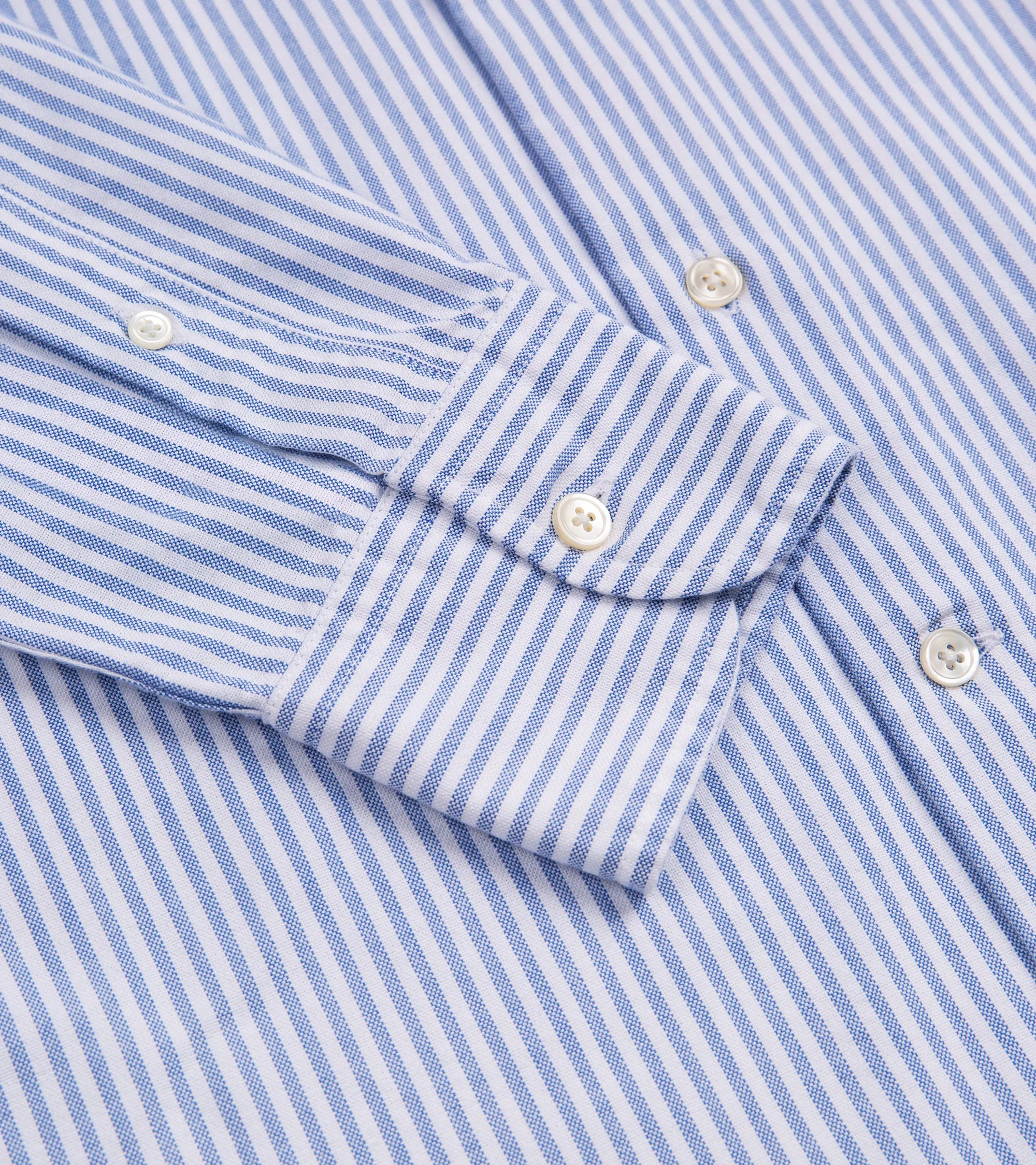 Trunk Audley Cotton Oxford Shirt: Light Blue Stripe