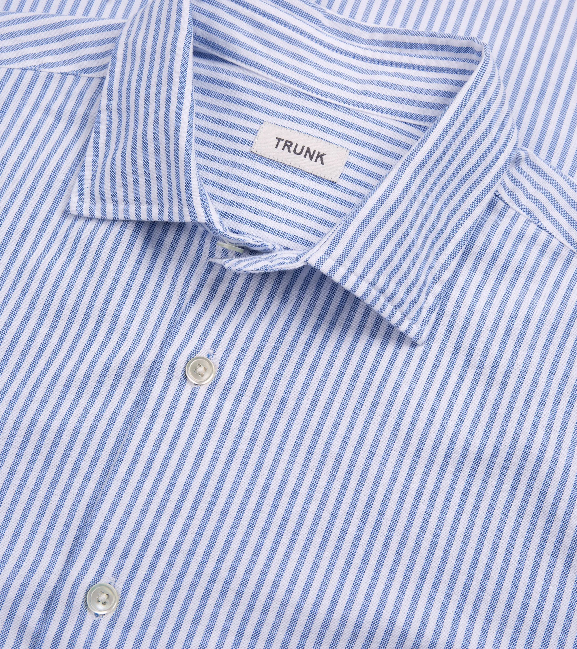 Trunk Audley Cotton Oxford Shirt: Light Blue Stripe