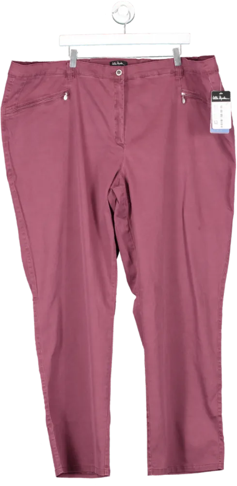 Ulla Popken Red Mony Straight Tapered Trousers UK XXXL