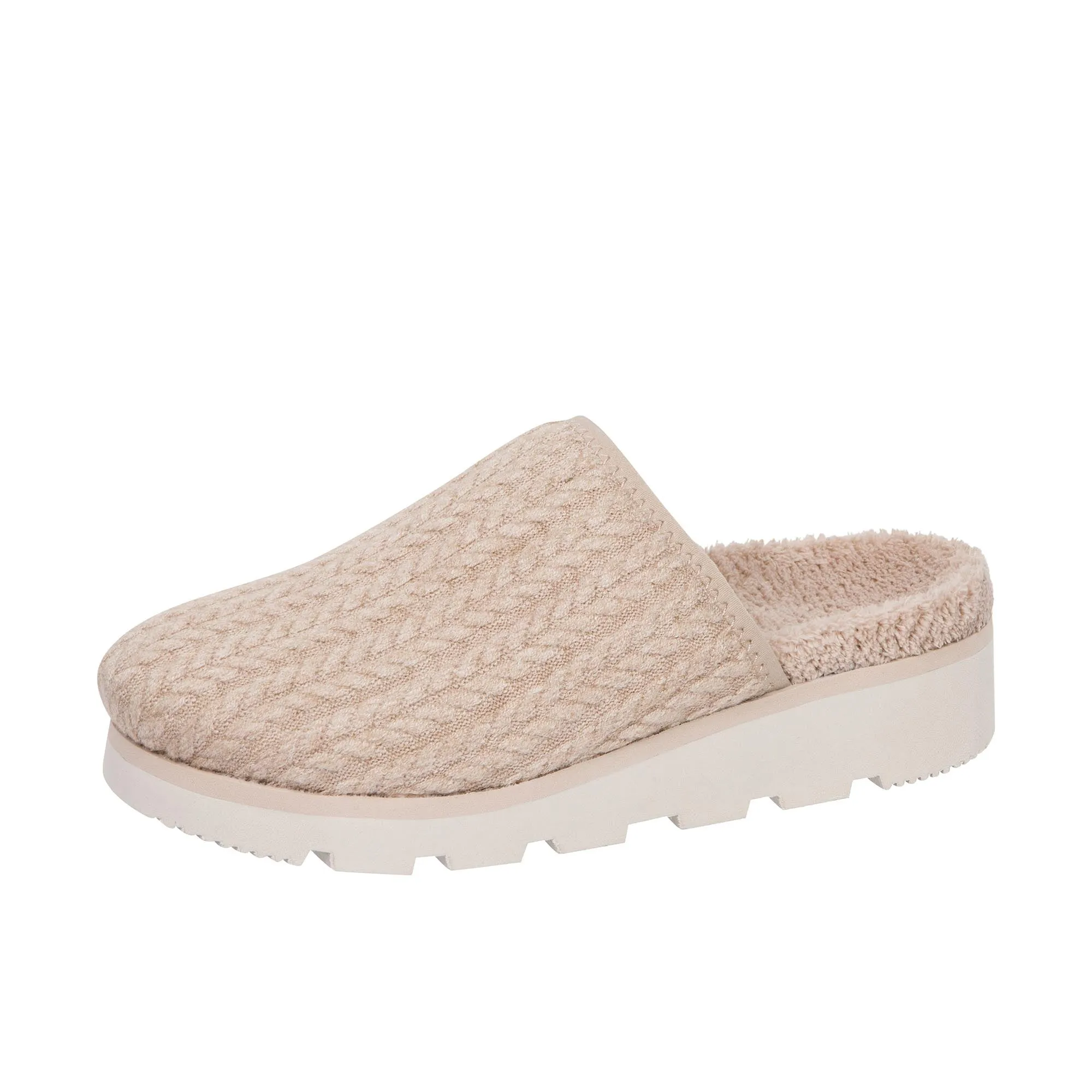 Vionic Womens Sakura Mule Slipper Wheat Braid Knit