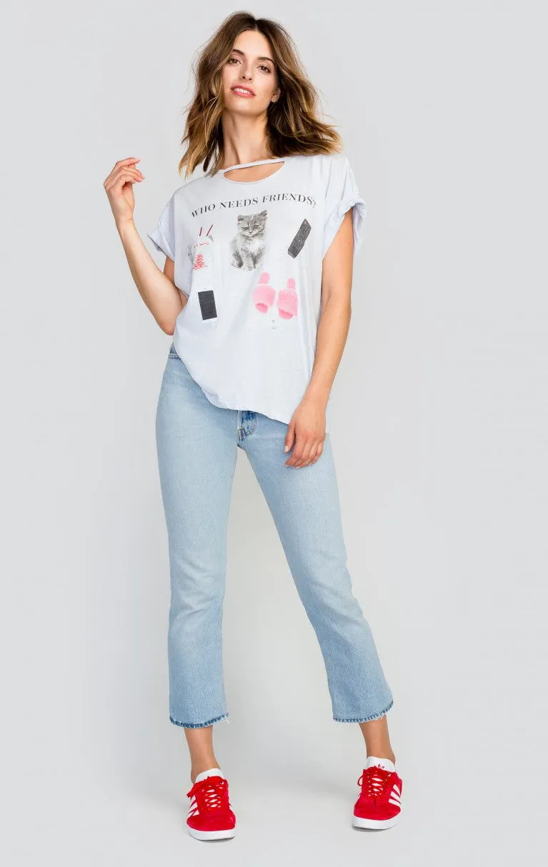 Wildfox Who Needs Friends? Rivo Tee Blue Pearl