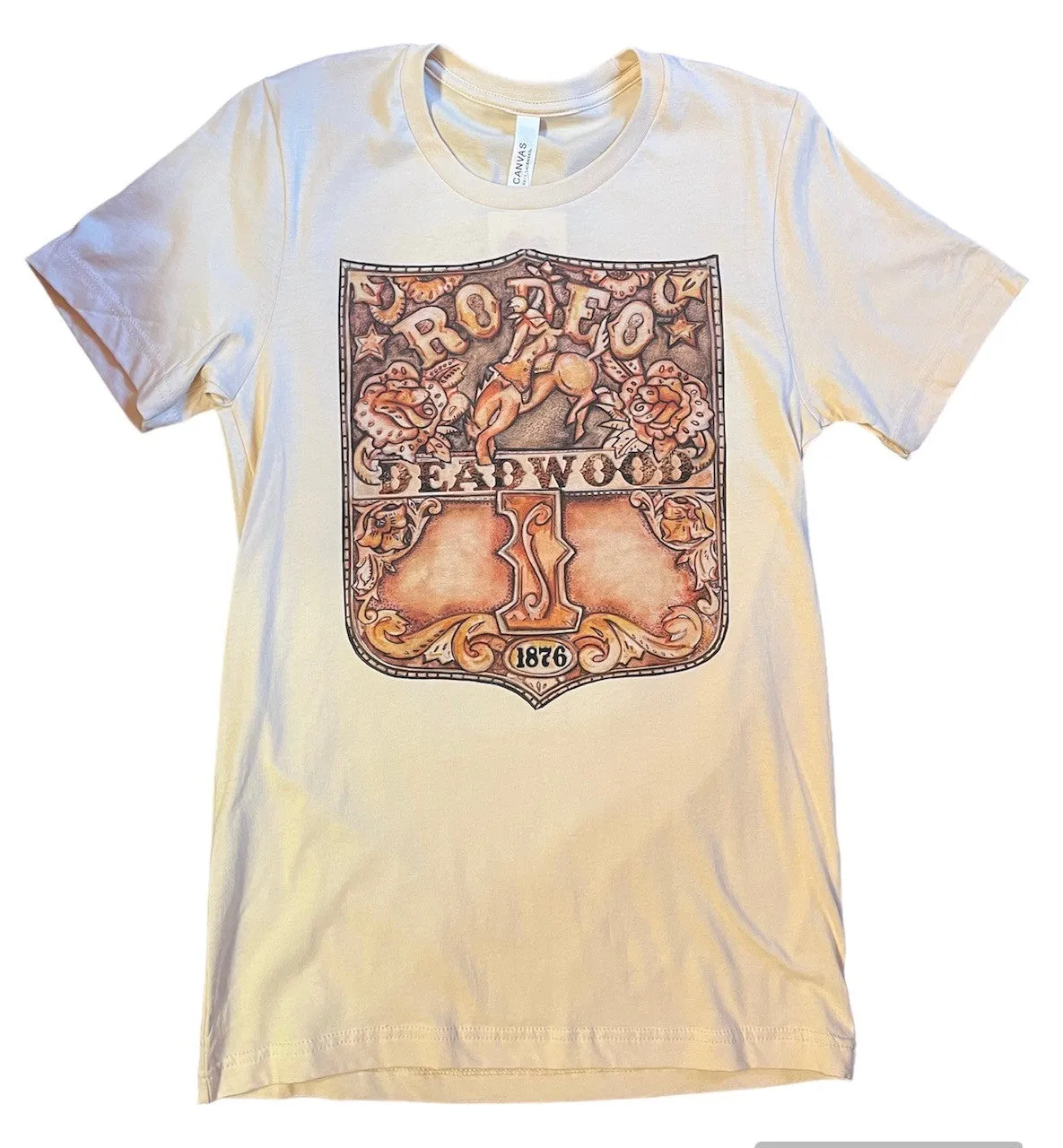 Women's XOXO Art DEADWOOD Graphic Tee-Coral