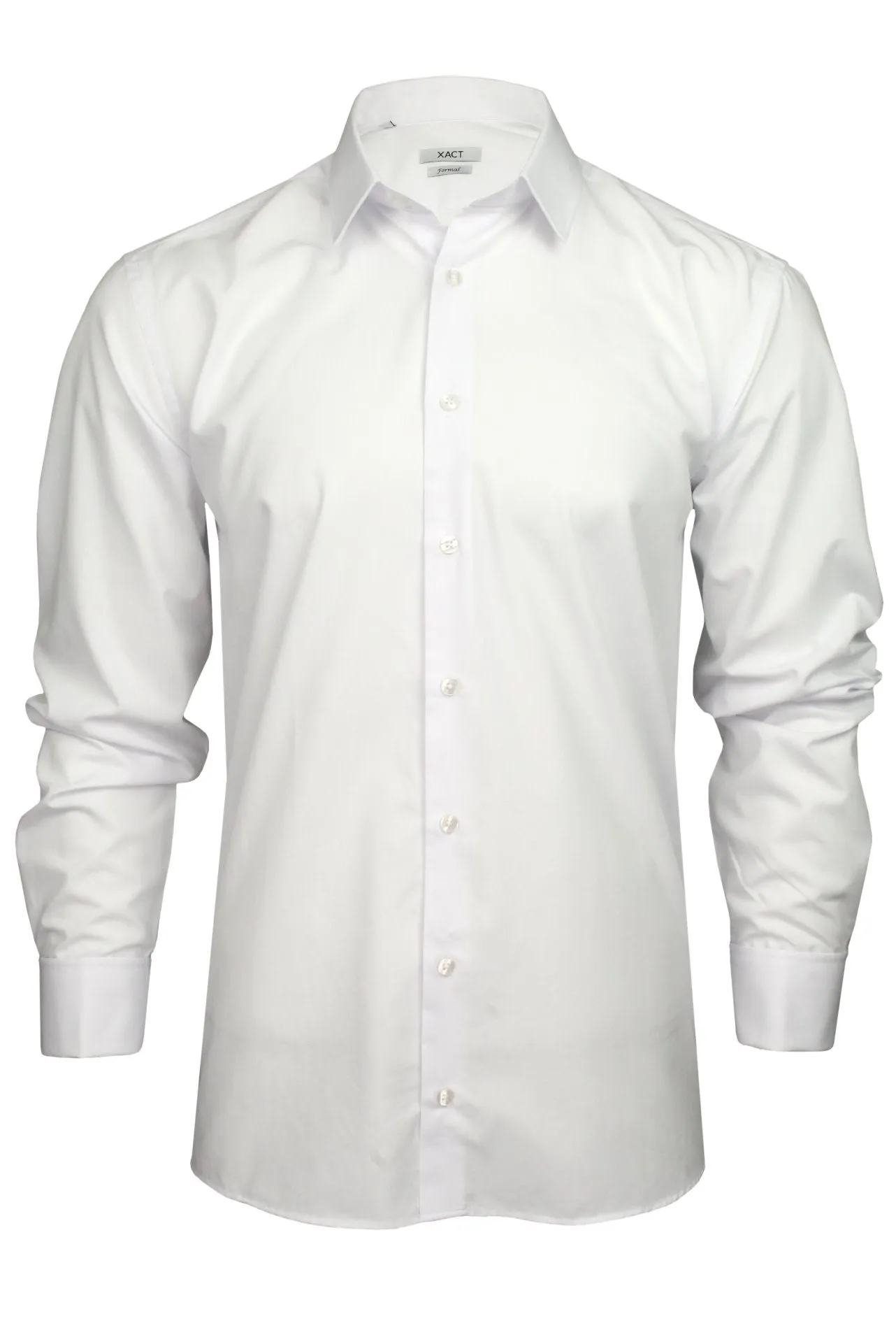 Xact Men's Plain Poplin Formal Shirt with Double/ French Cuff and Cuff Links